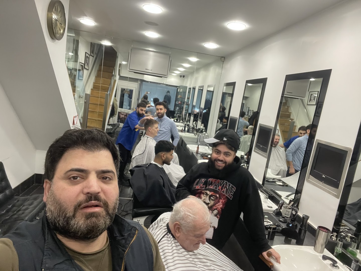 A barber at work at Modern Barbers, Leeds