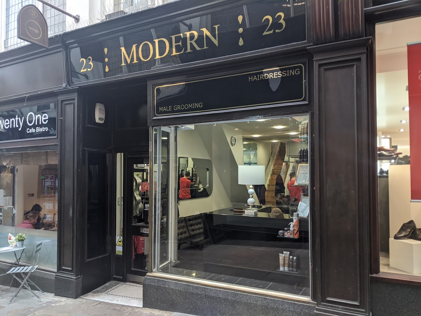 The MODERN shopfront at 23 Thornton's Arcade, Leeds